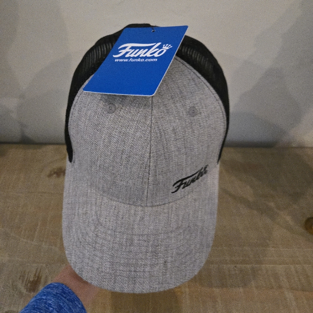 NWT Funko Hat Cap Adj Strapback Gray Black Mesh Back